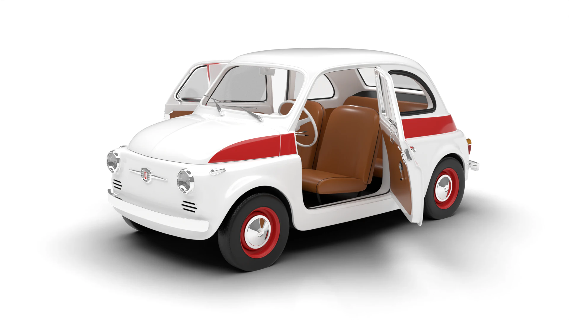 Fiat 500 N Sport 1959 HQ 3D Model .c4d .max .obj .3ds .fbx .stl .blend 