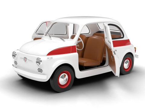 Fiat 500 N Sport 1959 HQ 3D Модель