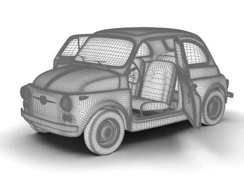 Fiat 500 N Sport 1959 HQ 3Dモデル