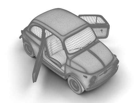 Fiat 500 N Sport 1959 HQ 3Dモデル