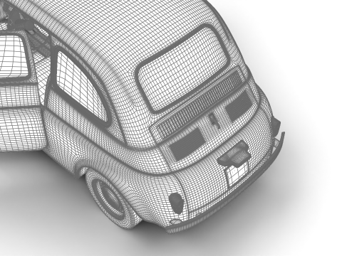 Fiat 500 N Sport 1959 HQ 3Dモデル