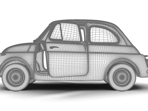Fiat 500 N Sport 1959 HQ 3D Model