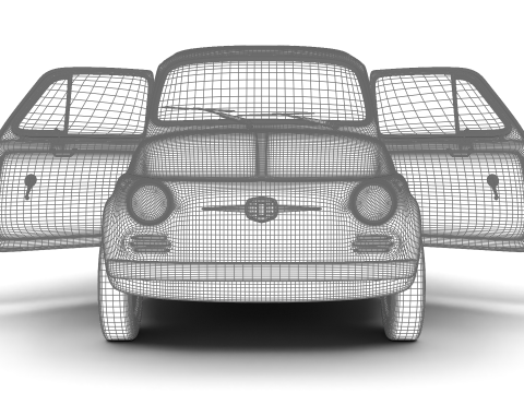 Fiat 500 N Sport 1959 HQ 3Dモデル