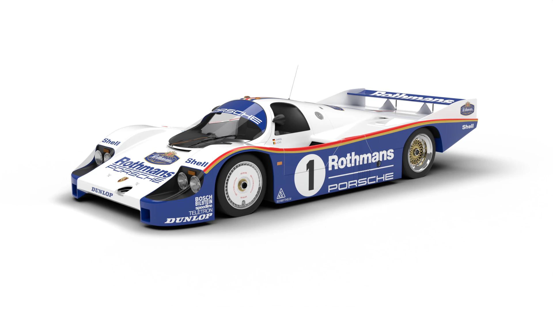 Porsche 956 Group C 1982 Rothmans Racing 3D Model .c4d .max .obj .3ds .fbx .stl .blend 