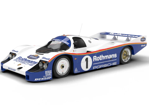 Porsche 956 Grup C 1982 Rothmans Yarışı 3D Model
