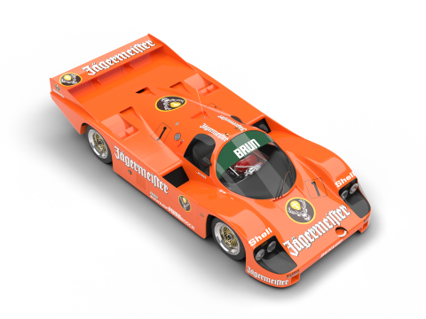 Porsche 956 Group C Brun Motorsport 1982 Jagermeister Racing Modello 3D