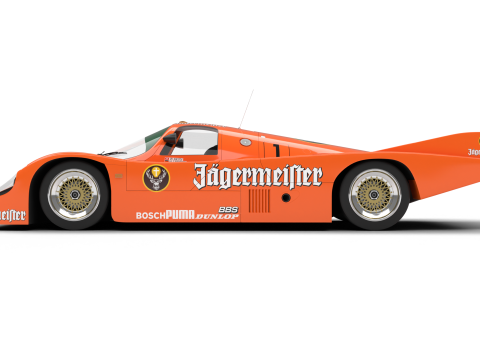 Porsche 956 Group C Brun Motorsport 1982 Jagermeister Racing Modello 3D