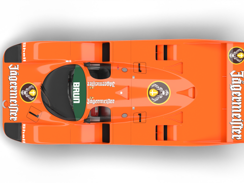Porsche 956 Group C Brun Motorsport 1982 Jagermeister Racing Modello 3D