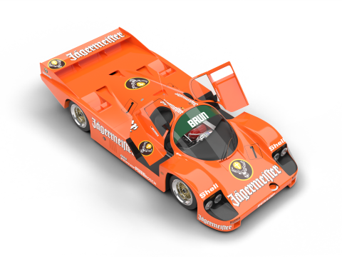 Porsche 956 Group C Brun Motorsport 1982 Jagermeister Racing HQ 3D 模型