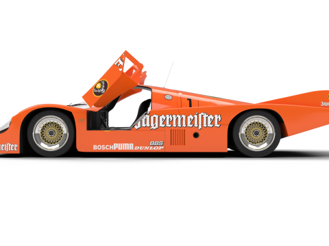Porsche 956 Group C Brun Motorsport 1982 Jagermeister Racing HQ 3D 模型