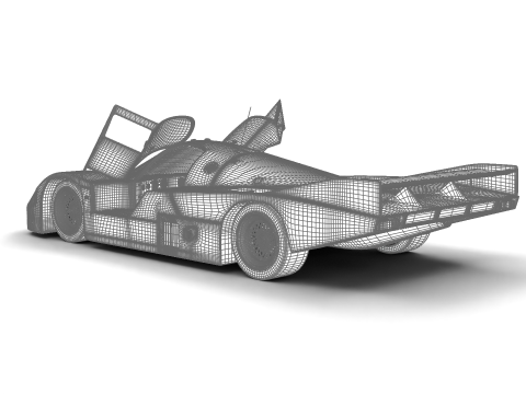 Porsche 956 Group C Brun Motorsport 1982 Jagermeister Racing HQ 3D 模型