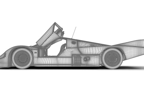 Porsche 956 Group C Brun Motorsport 1982 Jagermeister Racing HQ 3D 模型