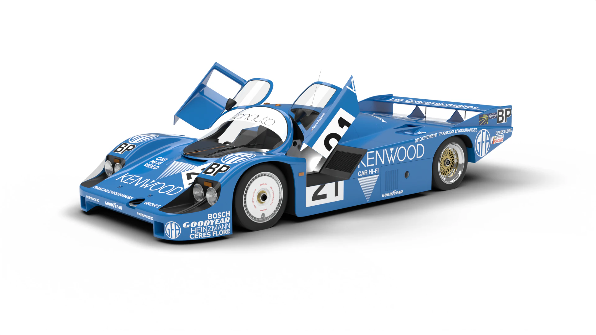 Porsche 956 Group C 1982 Kenwood Kremer Racing HQ 3D Model .c4d .max .obj .3ds .fbx .stl .blend 