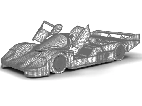 Porsche 956 Group C 1982 Kenwood Kremer Racing HQ 3D Model
