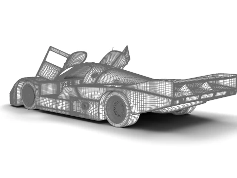 Porsche 956 Group C 1982 Kenwood Kremer Racing HQ 3D Model