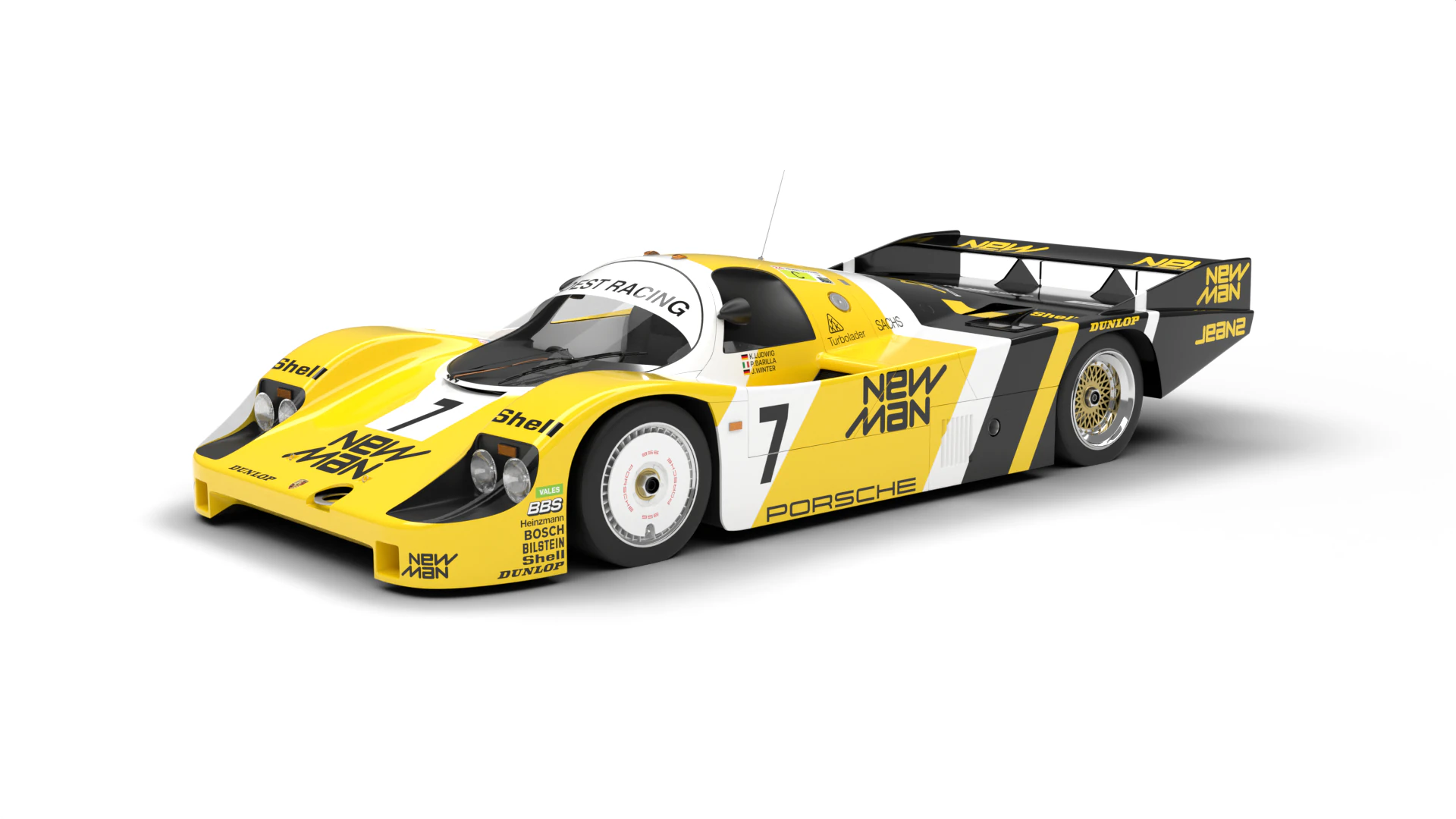 Porsche 956 Group C 1982 NewMan Joest Racing 3D Model .c4d .max .obj .3ds .fbx .stl .blend 