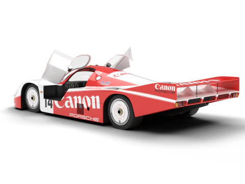 Pack Porsche 956 cars HQ interior 3D Model