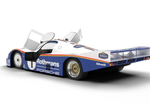 Pack Porsche 956 cars HQ interior 3D Model