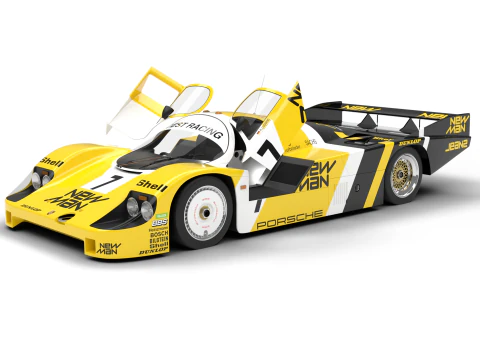 Pack Porsche 956 cars HQ interior 3D Model