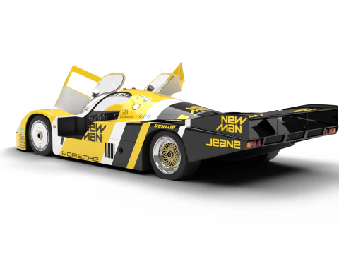 Pack Porsche 956 cars HQ interior 3D Model