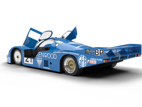 Pack Porsche 956 cars HQ interior 3D Model