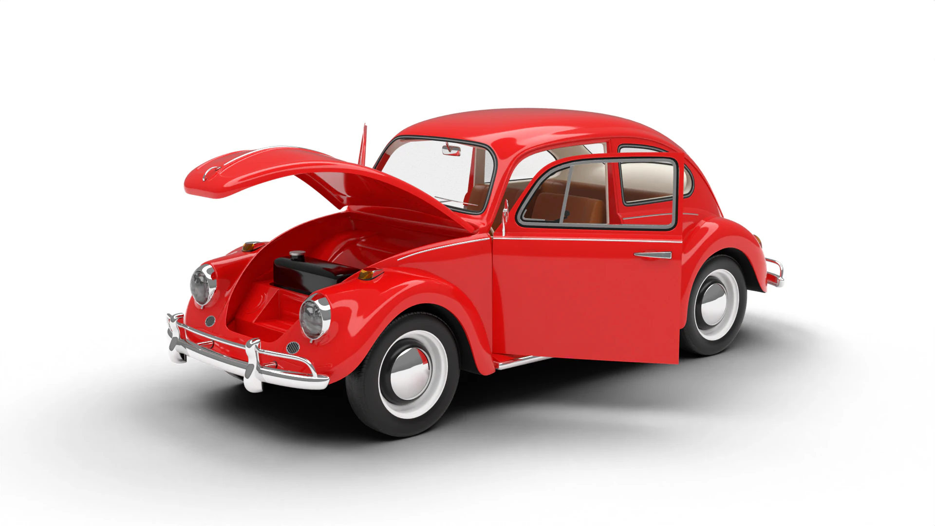 Volkswagen Beetle 1300 1963 HQ 3D Model .c4d .max .obj .3ds .fbx .stl .blend 