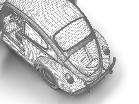 Volkswagen Beetle 1300 1963 HQ Modello 3D