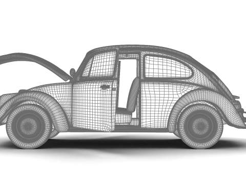 Volkswagen Beetle 1300 1963 HQ Modello 3D
