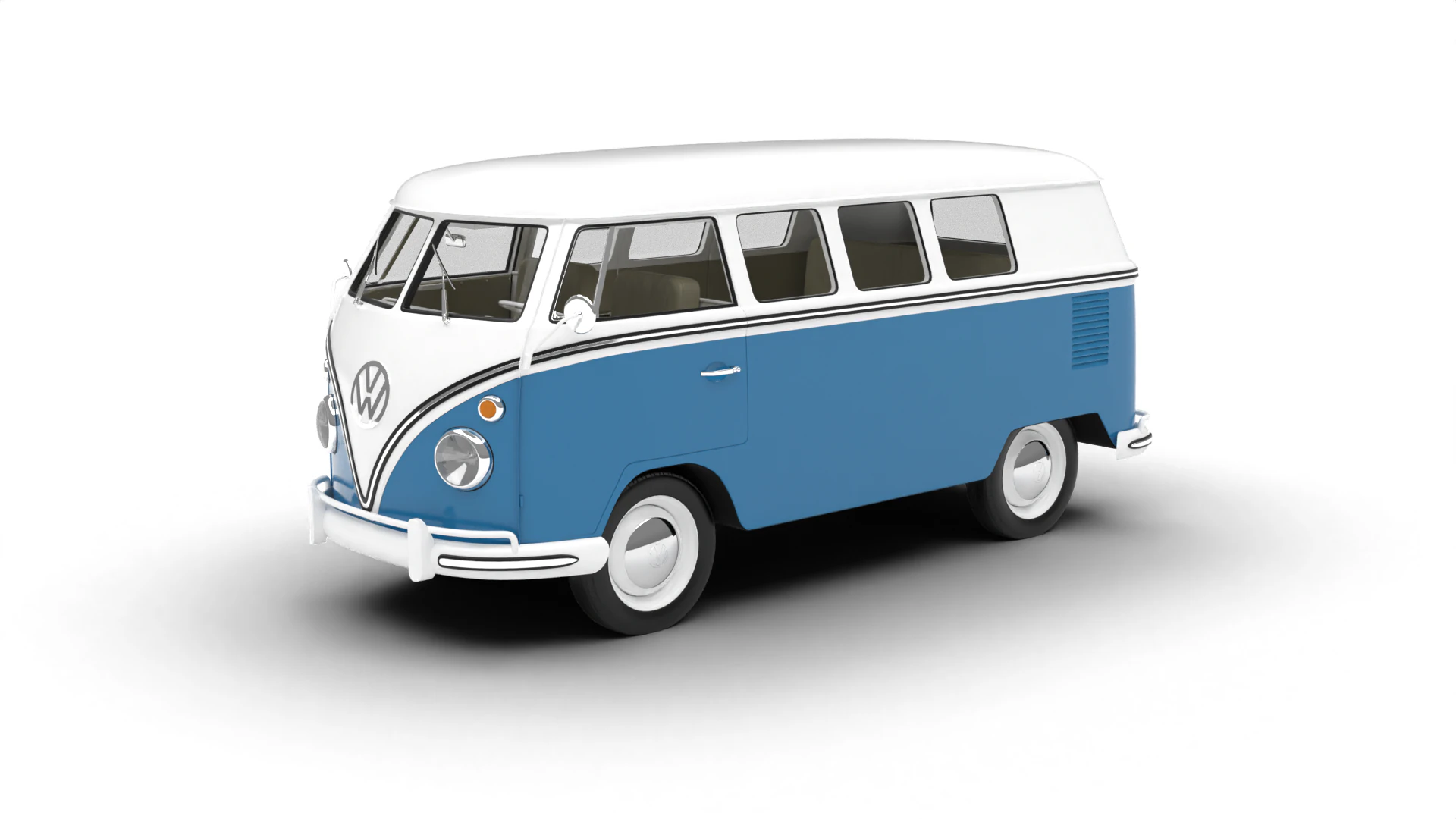 Volkswagen T1 Combi 1950 3D Model .c4d .max .obj .3ds .fbx .stl .blend 