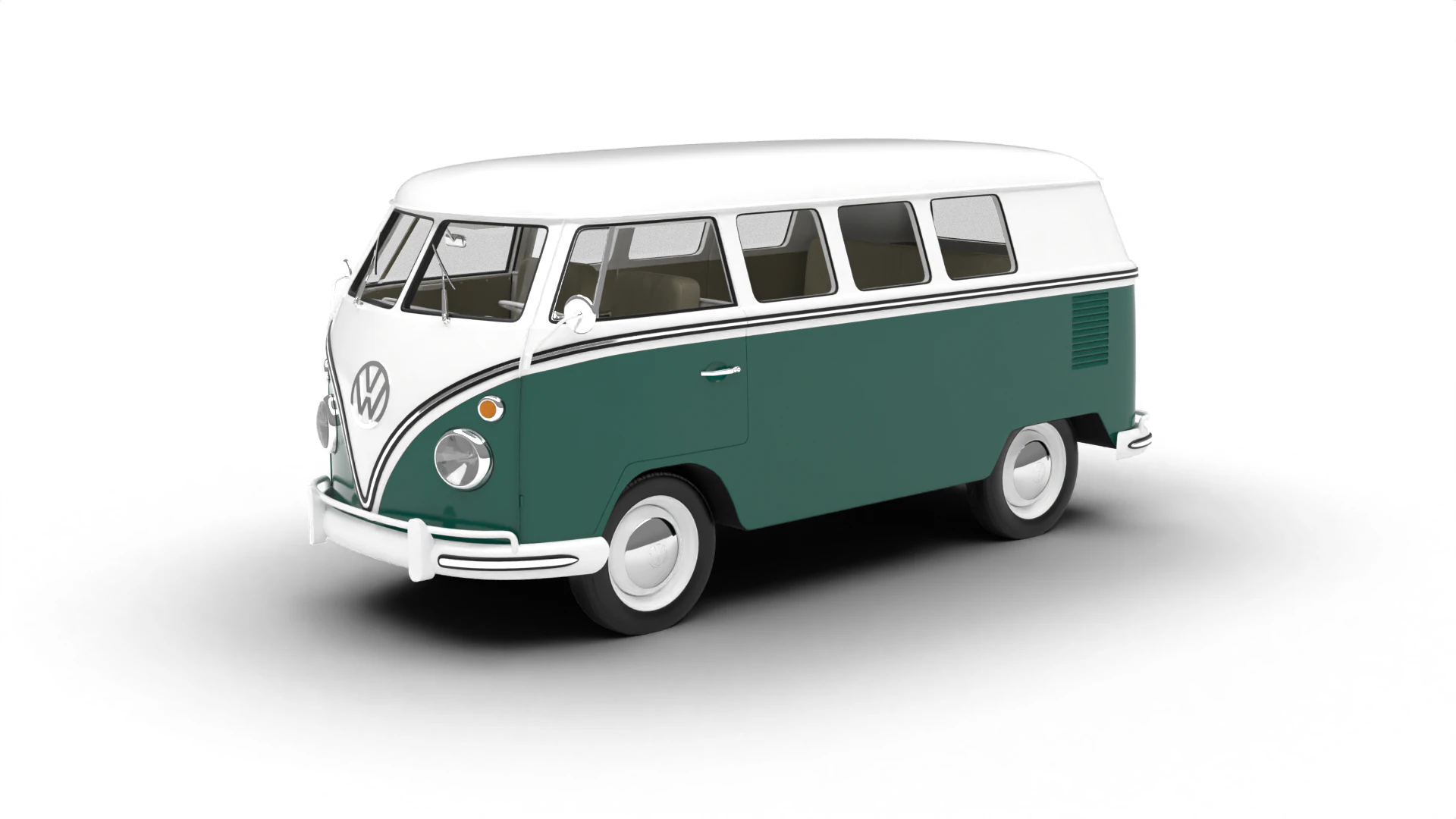 Volkswagen T1 Combi 1950 3D Model .c4d .max .obj .3ds .fbx .stl .blend 