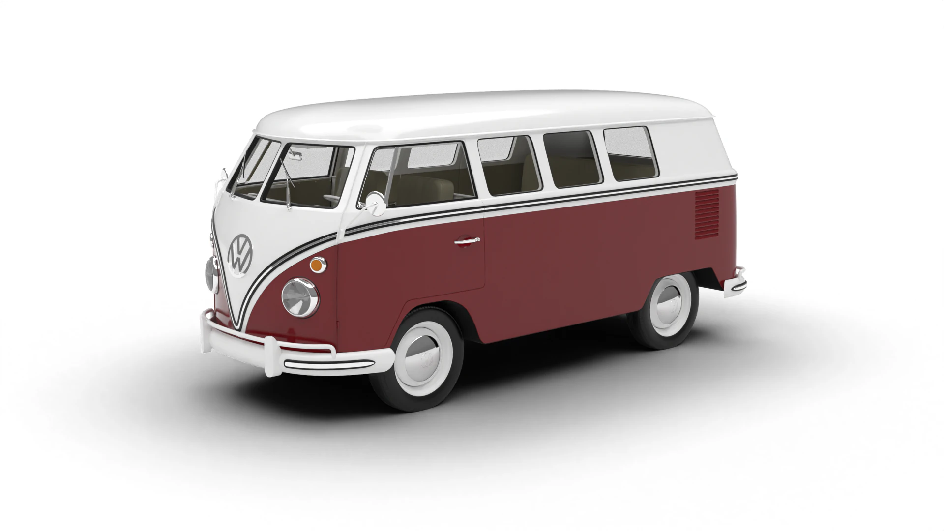 Volkswagen T1 Combi 1950 3D Model .c4d .max .obj .3ds .fbx .stl .blend 