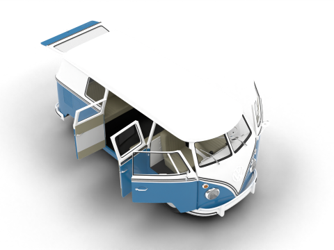 Volkswagen T1 Combi 1950 HQ Modelo 3D