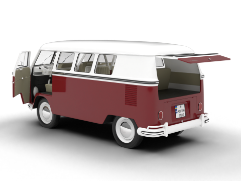 Volkswagen T1 Combi 1950 HQ 3D Model