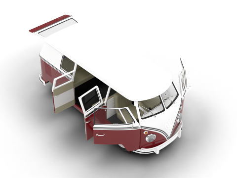 Volkswagen T1 Combi 1950 HQ 3D Model