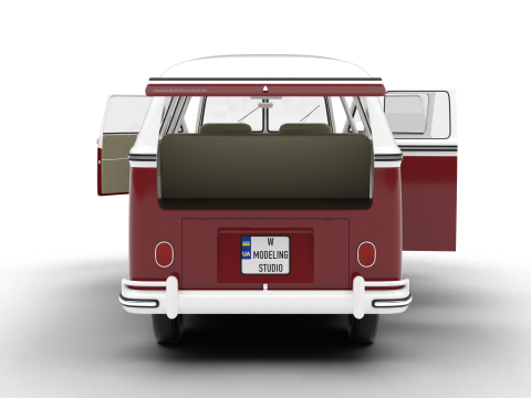 Volkswagen T1 Combi 1950 HQ 3D Model