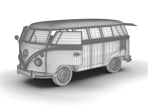 Volkswagen T1 Combi 1950 HQ 3D Model