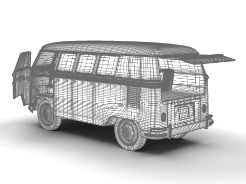 Volkswagen T1 Combi 1950 HQ 3D Model