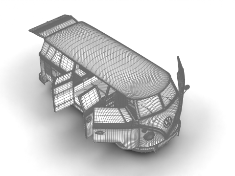 Volkswagen T1 Combi 1950 HQ 3D Model