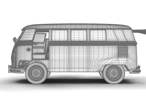 Volkswagen T1 Combi 1950 HQ 3D Model
