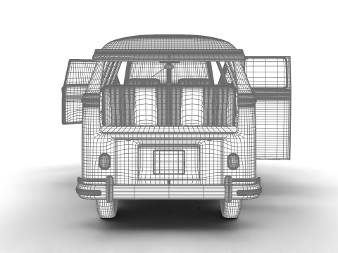 Volkswagen T1 Combi 1950 HQ 3D Model