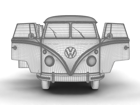 Volkswagen T1 Combi 1950 HQ 3D Model