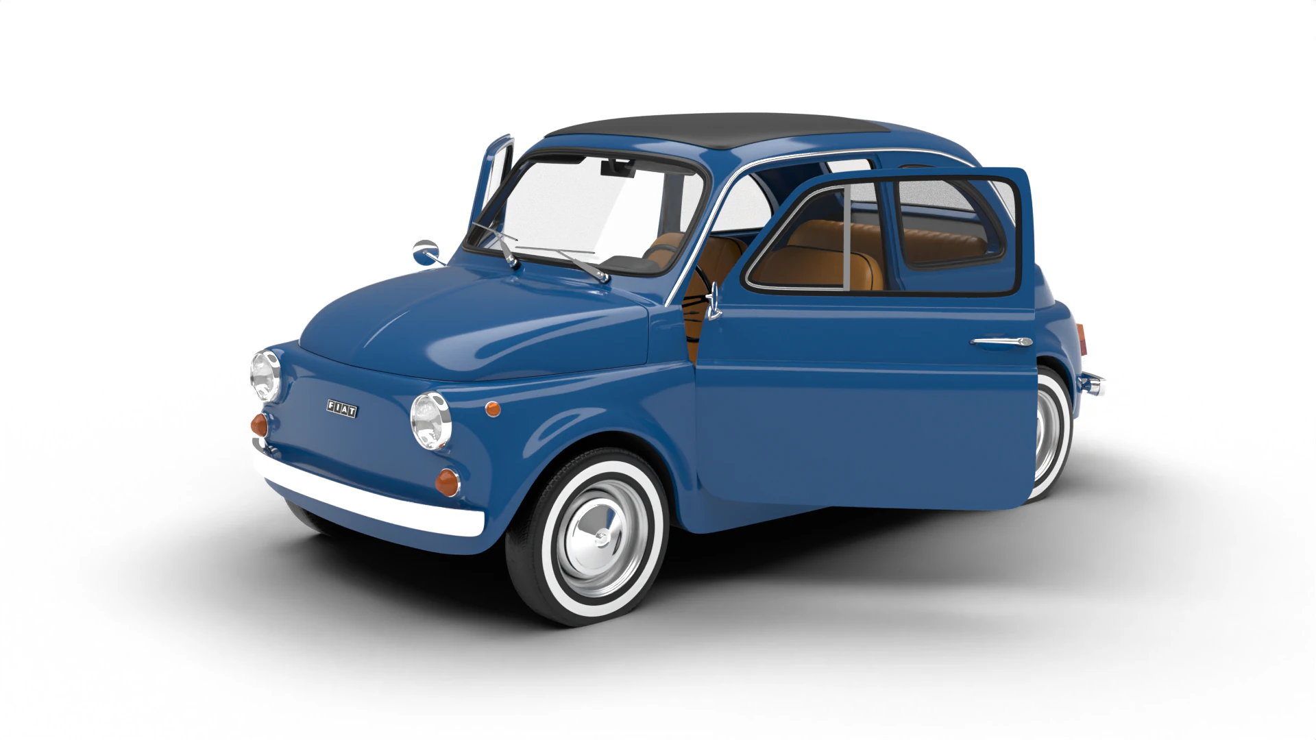 Fiat 500L 1969 HQ 3D Model .c4d .max .obj .3ds .fbx .stl .blend 