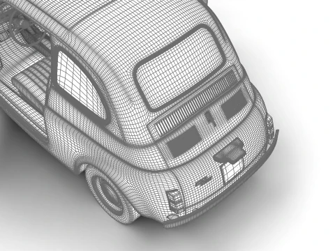 Fiat 500L 1969 HQ 3D Model