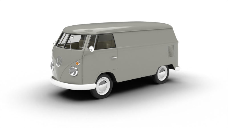 Volkswagen T1 Panel Van 1950 3D Model .c4d .max .obj .3ds .fbx .stl .blend