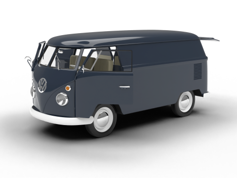 Volkswagen T1 Panel Van 1950 HQ 3D Модель