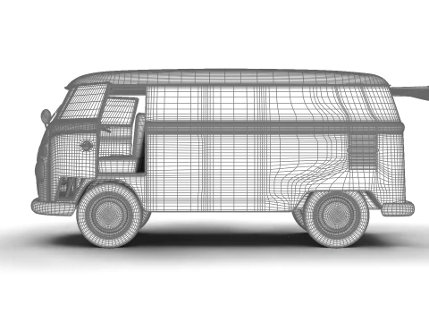 Volkswagen T1 Panel Van 1950 HQ 3D Model