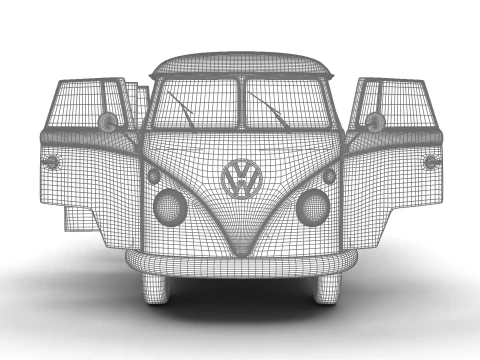 Volkswagen T1 Panel Van 1950 HQ 3D Model