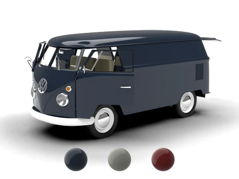Volkswagen T1 Panel Van 1950 HQ 3D 模型