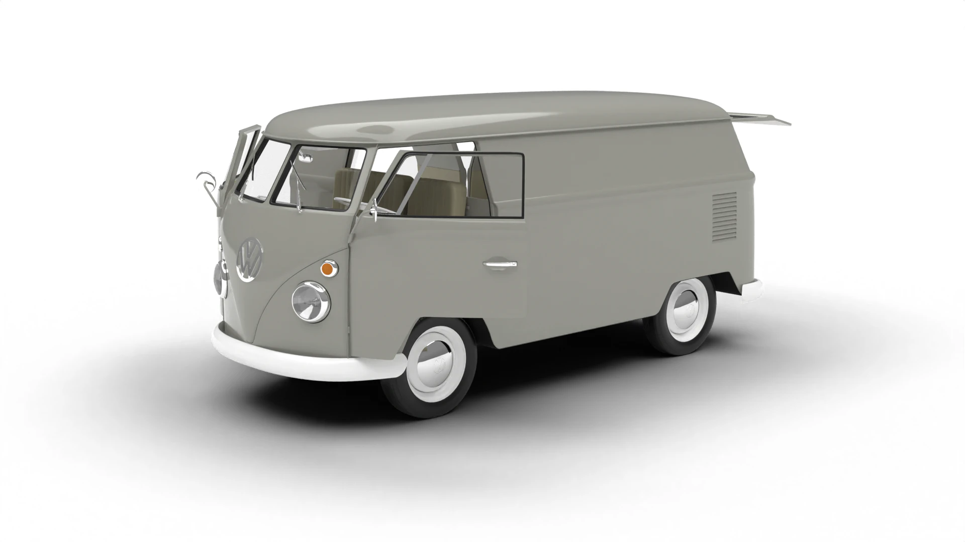 Volkswagen T1 Panel Van 1950 HQ 3D Model .c4d .max .obj .3ds .fbx .stl .blend 