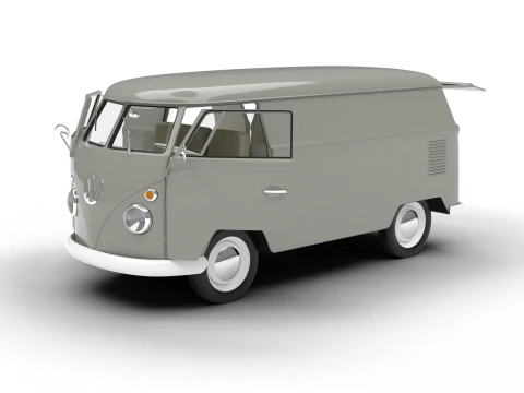 वोक्सवैगन T1 पैनल वैन 1950 मुख्यालय 3D मॉडल